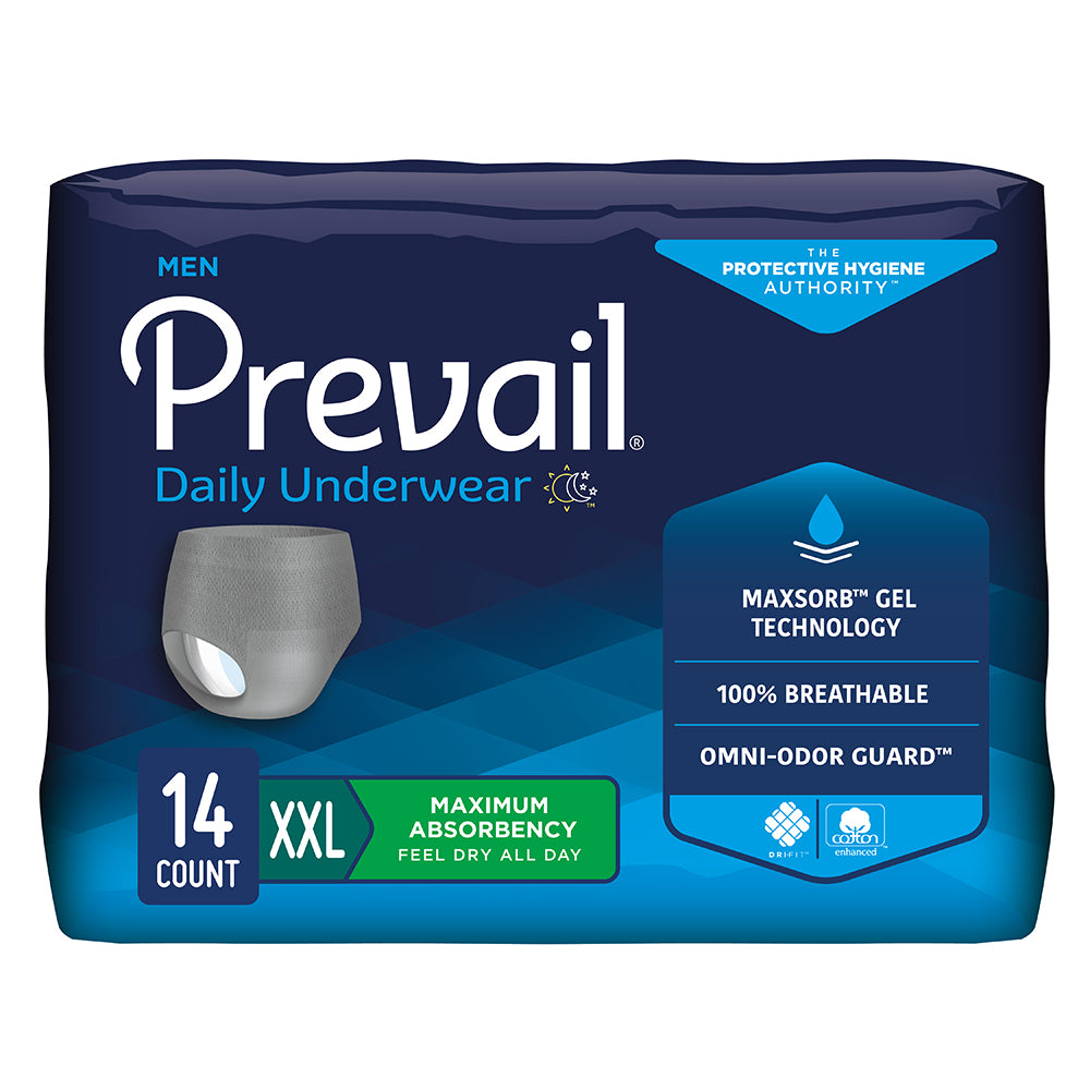 Prevail Pull-On Underwear for Men, Maximum Absorbency