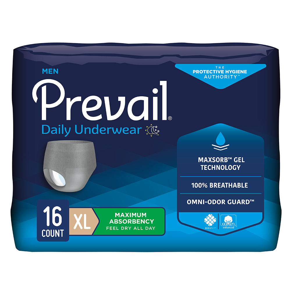 Prevail Pull-On Underwear for Men, Maximum Absorbency