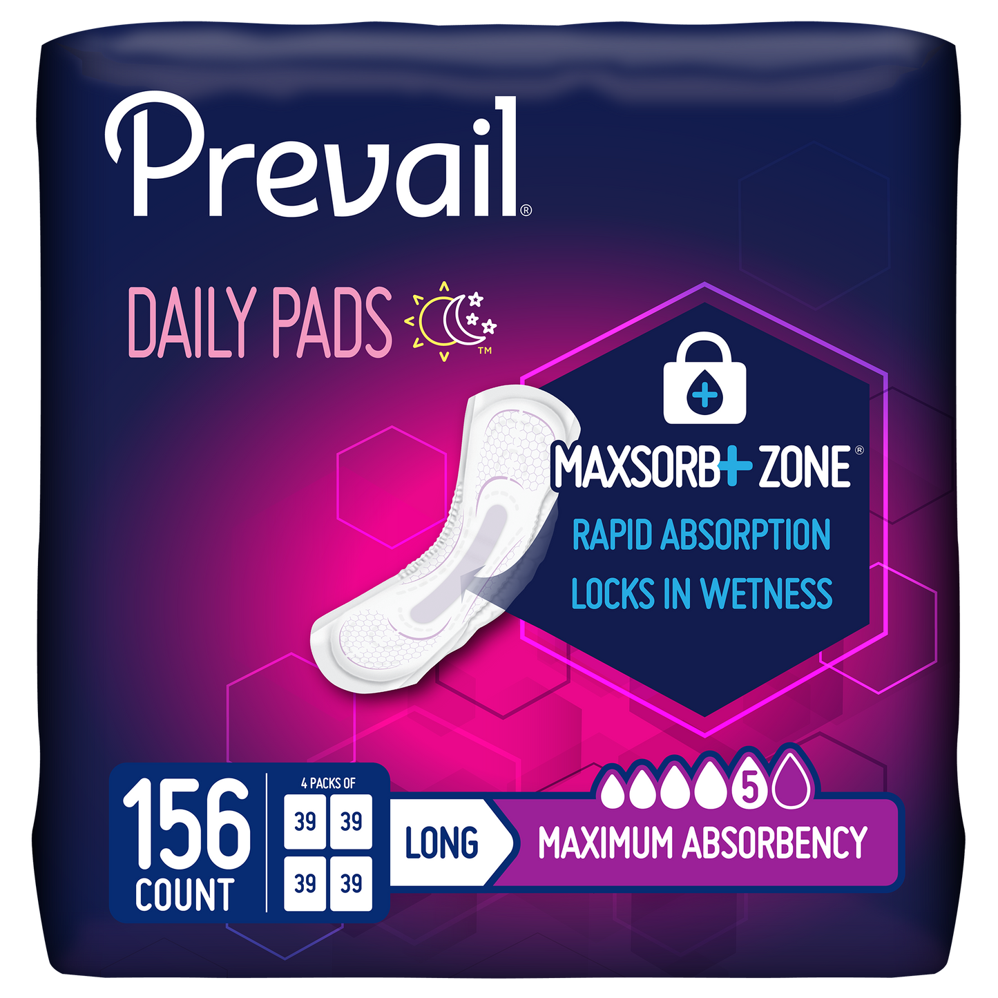 Prevail Bladder Control Pads for Women, Maximum Absorbency