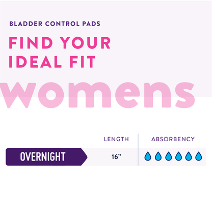 Prevail Feminine Pads for Bladder Leaks, Overnight Absorbency