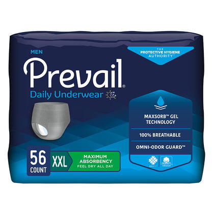 Prevail Pull-On Underwear for Men, Maximum Absorbency