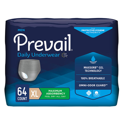 Prevail Pull-On Underwear for Men, Maximum Absorbency