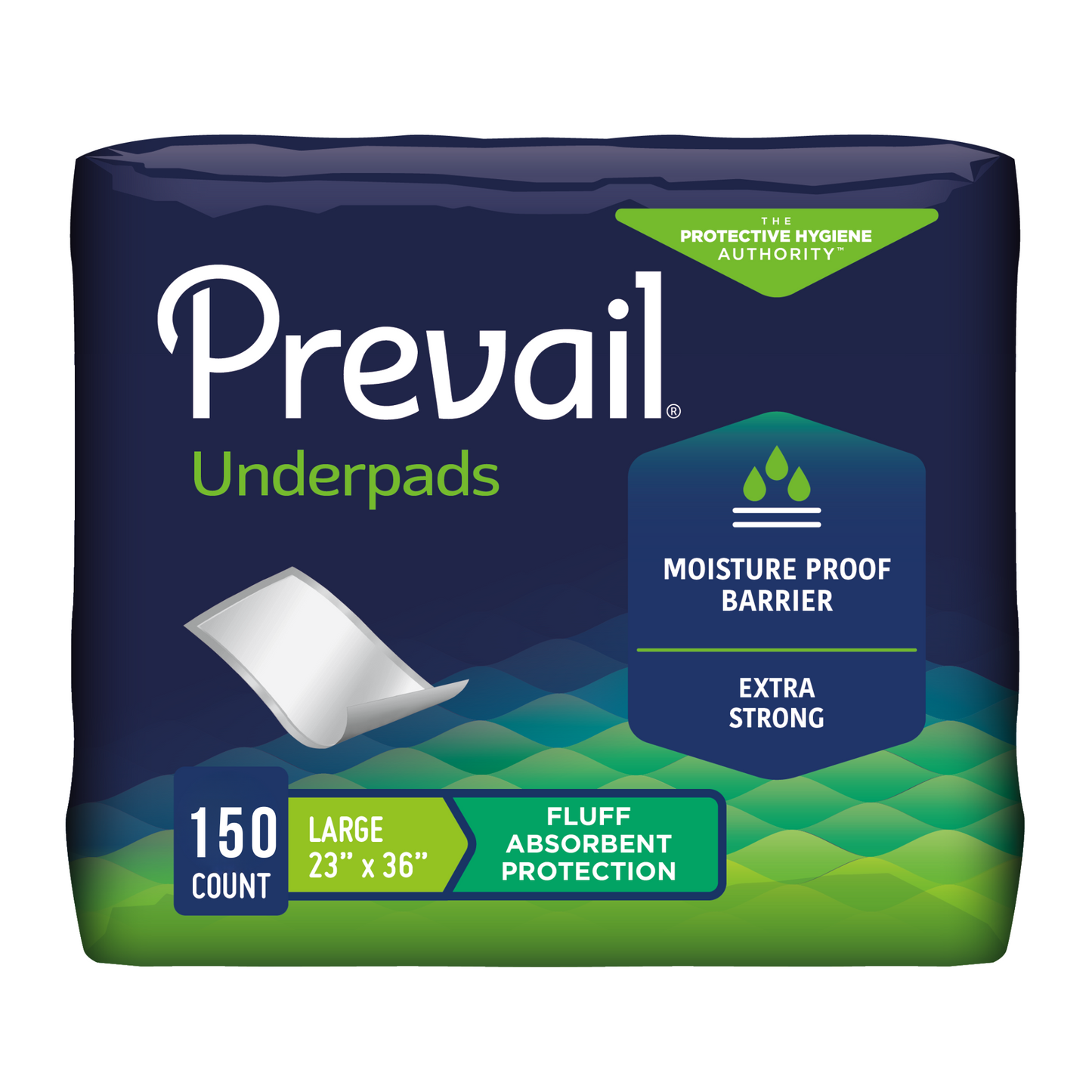 Prevail Underpad  23" X 36"  Fluff Light Absorbency
